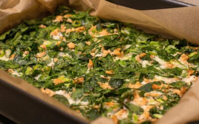 Light salmon and spinach frittata